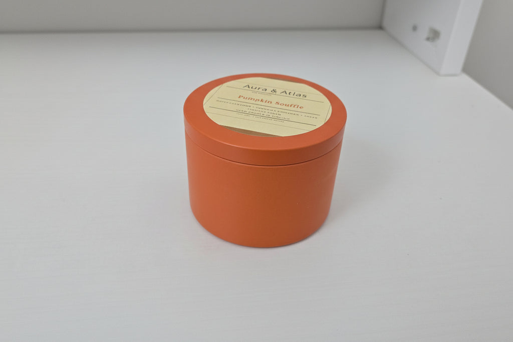 Ceramic container with a lid on a white surface
