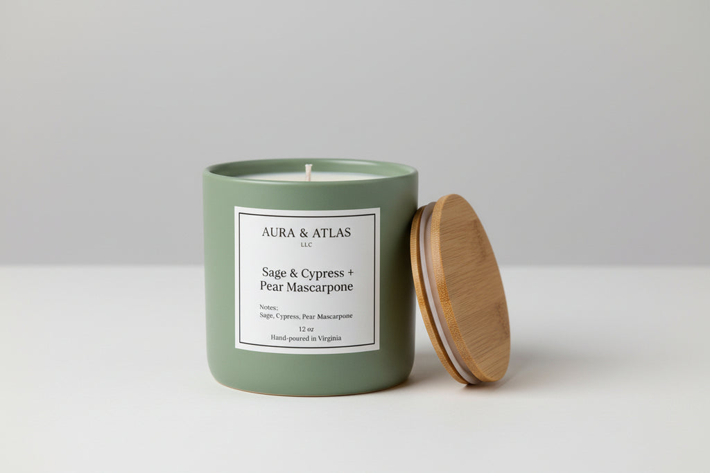 Sage Wood & Cypress + Pear Mascarpone