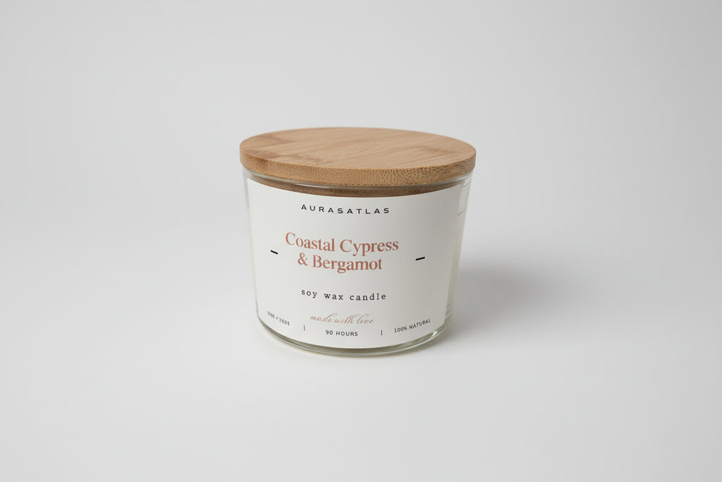 Coastal Cypress & Bergamot- Soy wax candle