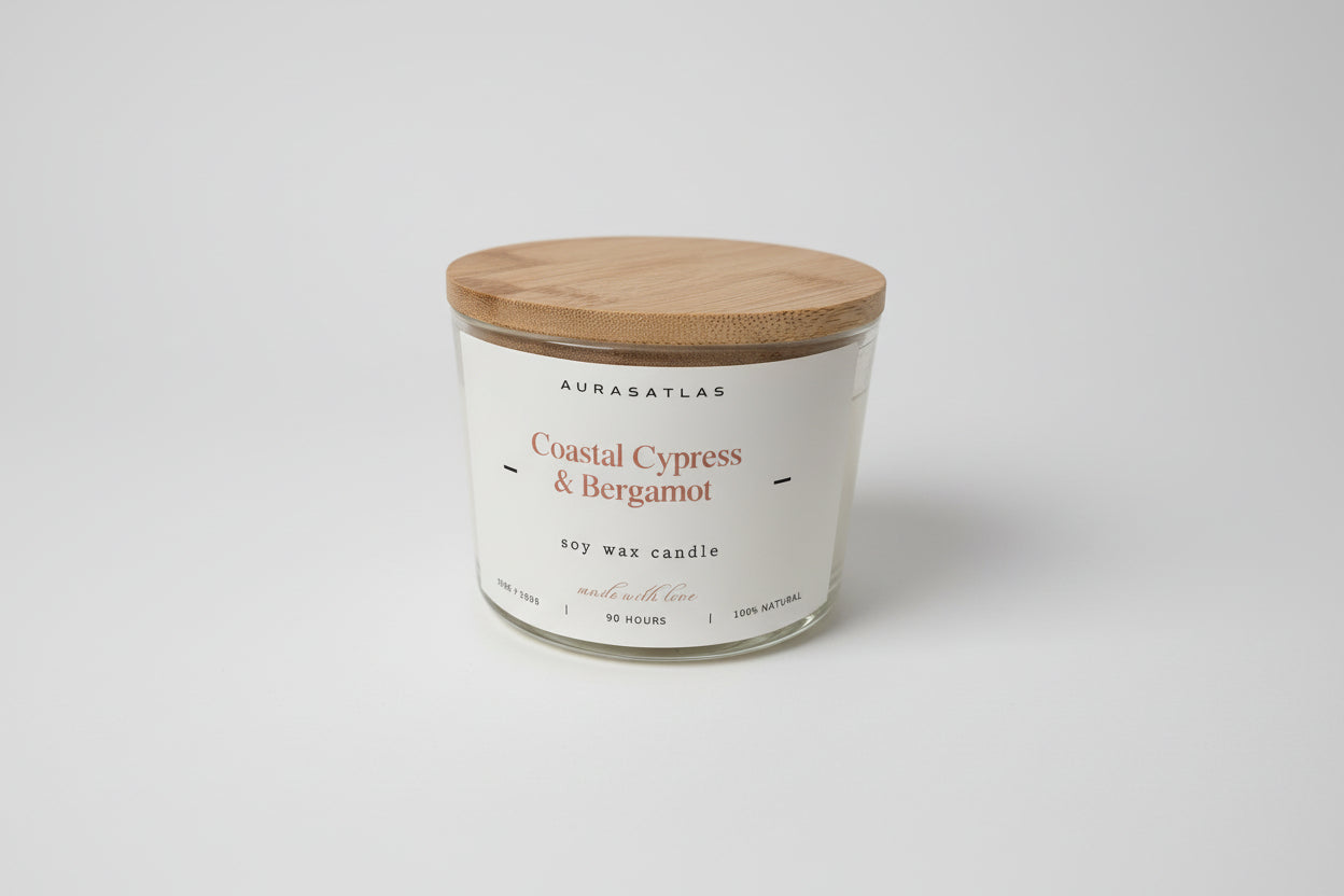 Coastal Cypress & Bergamot- Soy wax candle